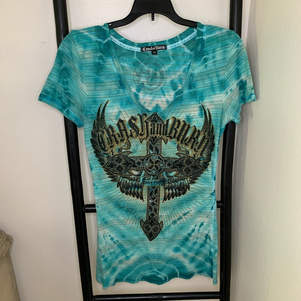 Turquoise Crash and Burn top